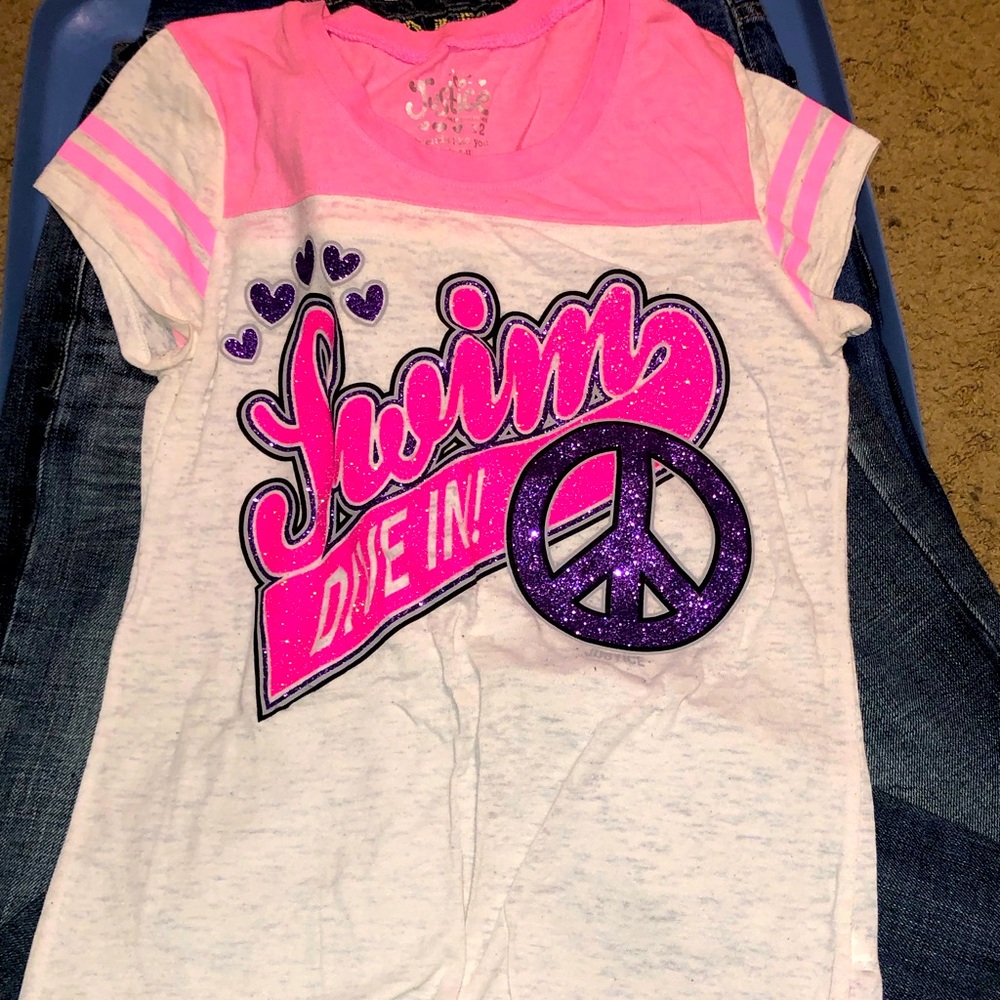 Pink and White Kids Graphic Tee